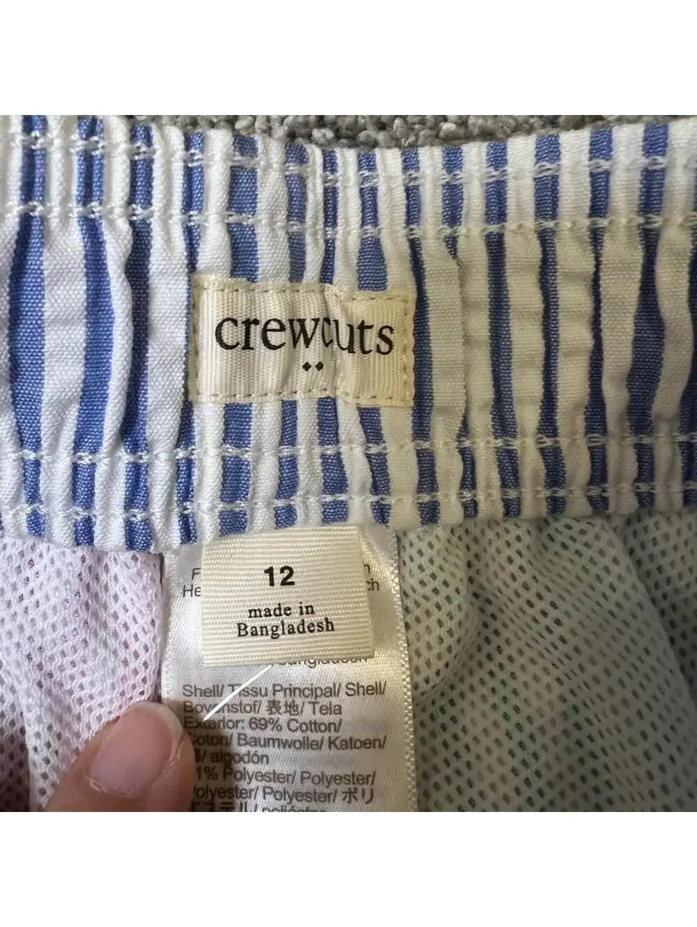Crewcuts J.Crew Boy’s Youth Seersucker Swim Trunks size 12 NWT